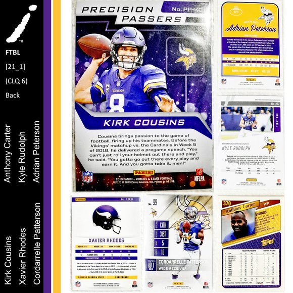 Minnesota Vikings 6 Card Lot - FTBL [21_1] - Picture 2 of 14